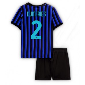 Inter Milan Denzel Dumfries #2 Hemmaställ Barn 2025-26 Kortärmad (+ Korta byxor)